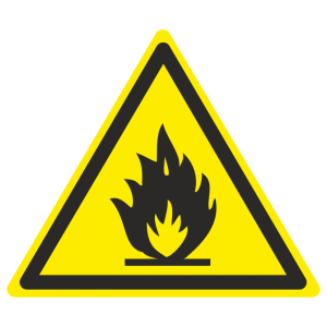Знак безопасности светоотражающий W-01 «Пожароопасно. Легковоспламеняющиеся вещества»