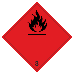 Знак безопасности 3.1 «Легковоспламеняющиеся жидкости» (чёрные буквы)