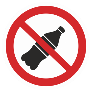 Т-2413 - Таблички на пластике «Вход с напитками запрещен»