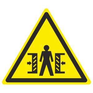 Знак безопасности светоотражающий W-23 «Осторожно, опасность зажима»