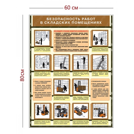 СТН-242 - Cтенд «Безопасность работ в складских помещениях» (1 плакат)