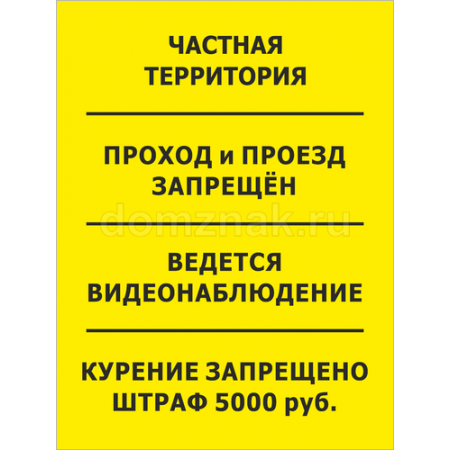 КПП-035 - Табличка «Частная территория»