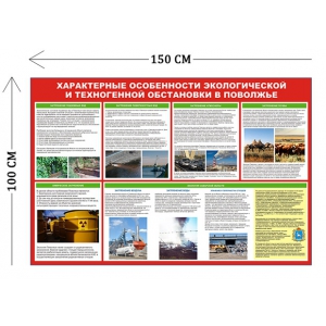 СТН-329 - Cтенд Особенности экологической обстановки Поволжья 100 х 150 см 1 плакат