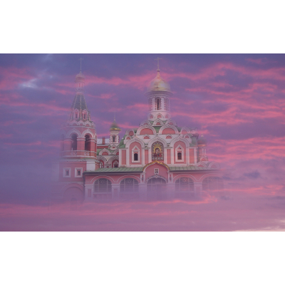 церковь в розовых тонах