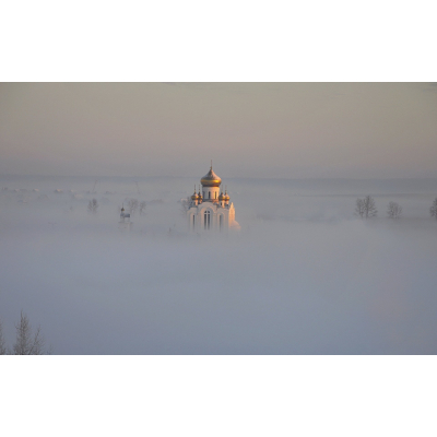 храм в тумане великий новгород